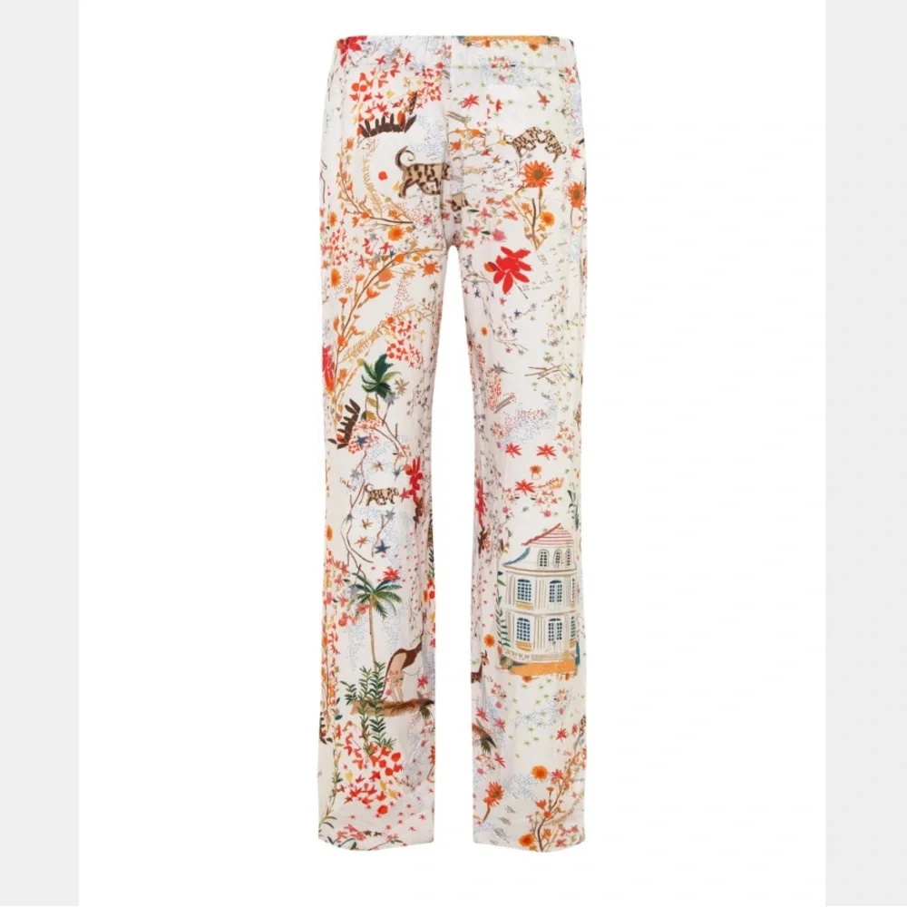 NWT SIEDRÉS MAISON PRINT STRAIGHT-LEG DRAWSTRING PANTS - Picture 3 of 4